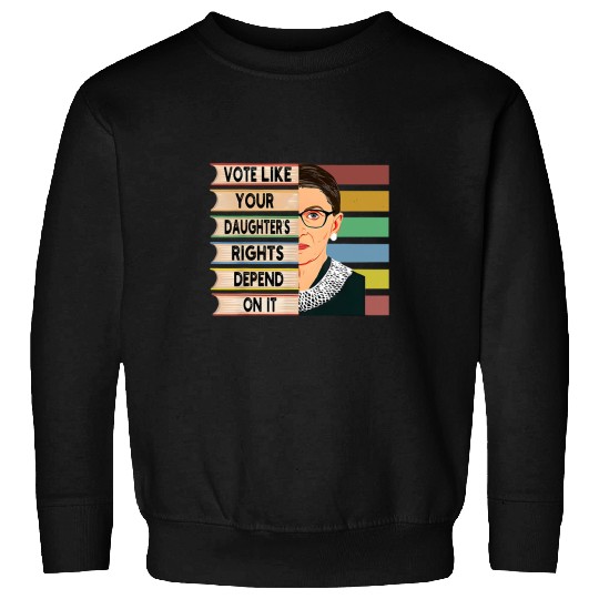 Book Fun Feminist Ruth Bader Ginsburg RBG Quote Girl With Book Women 3 Sweatshirts