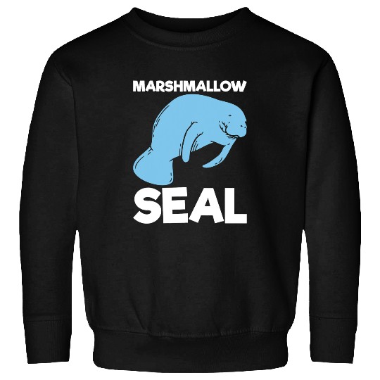 Manatee Pet Seal Gift Marshmallow Seal Funny Marine Biologist Study Manatee Pun Sweatshirts
