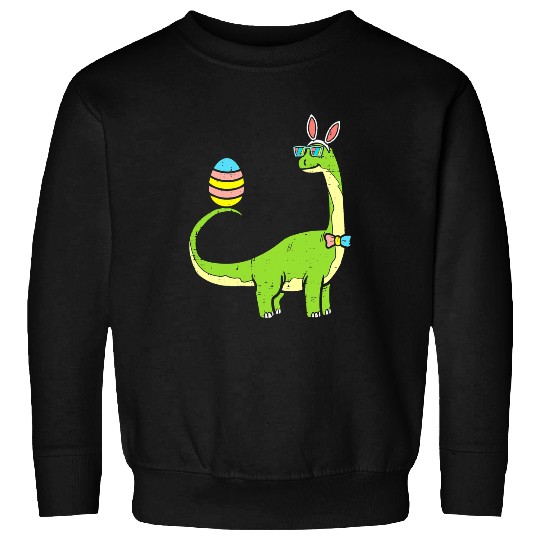 Dinosaur Pet Brontosaurus Bunny Ears Egg Easter Day Dinosaur Dino Boys1 Sweatshirts