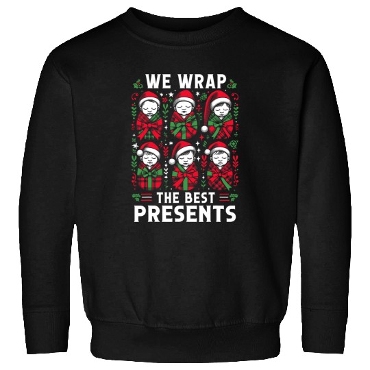 nurses Job We Wrap The bests Presents NICU Mother Baby nurses Xmas Sweatshirts