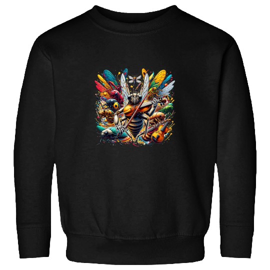 Entomology of Cicada and insect Violin and symphony Lover Sweatshirts