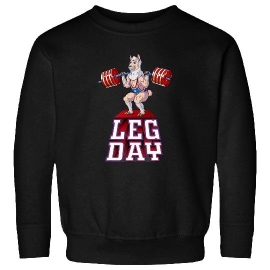 Llama Pet Leg Day alpaca Weight Lifting Squat Gym Training Sweatshirts