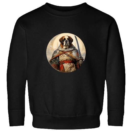 Saint Bernard Pet Samurai Funny Dog Katana Sweatshirts