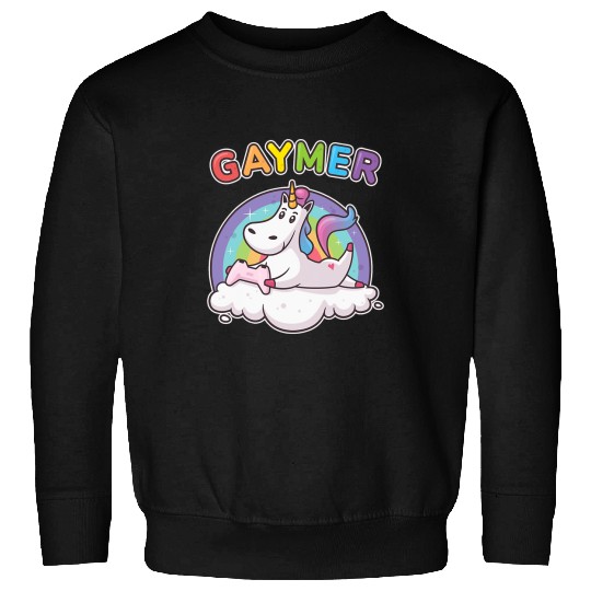 Unicorn Pet Gaymer Video Gamer Unicorn Lover LGBTQ Gay Pride Support Sweatshirts