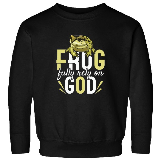 Frog Pet Christian Frog Fully Rely On God Merica Frogs America Flag Funny Frog Sweatshirts
