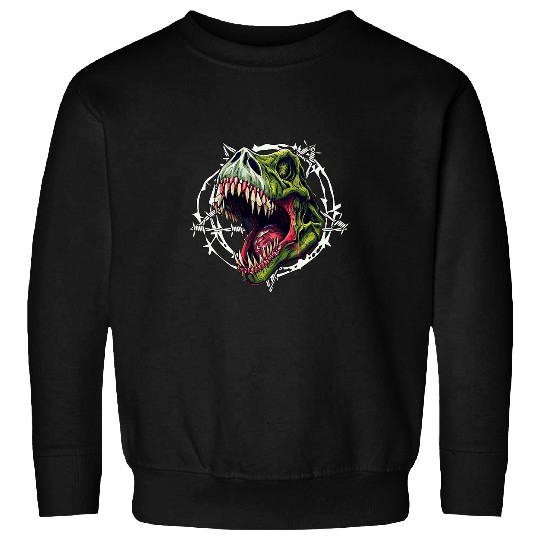 Dinosaur Pet Zombie TRex Dinosaur Tyrannosaurus Head Gothic Sweatshirts