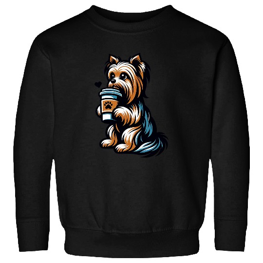 Yorkshire Pet Coffee Tea Drinking Yorkshire Terrier Yorkie Dog Puppy Lover Sweatshirts