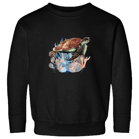 Turtle Pet Beloved Hawksbill Sea Turtle Living In Vast Blue Ocean Sweatshirts