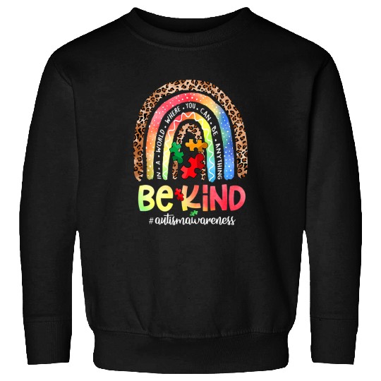 Autism Puzzle Be Kind Autism Awareness Leopard Rainbow Choose Kindness 81 Sweatshirts