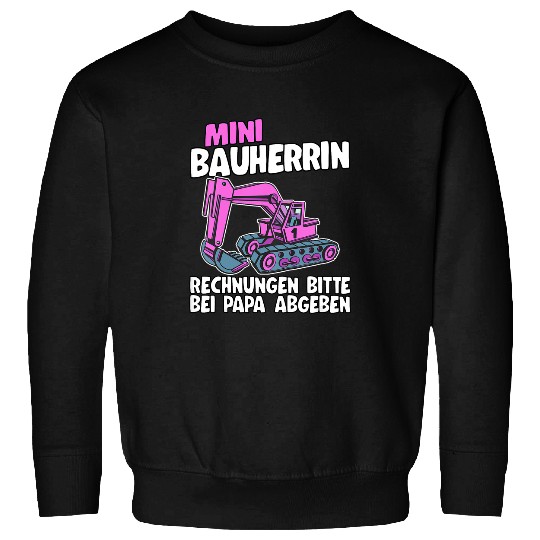 Excavator Fun Kids Mini Builder Excavator Saying Construction Worker Children Construction Ladder 7 Sweatshirts