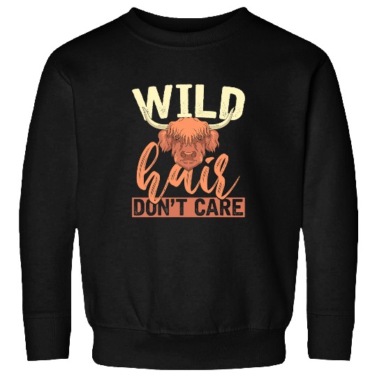 Cow Pet Funny Farm Animal Wild Hair Dont Care Scottish Highland Cow 186 Sweatshirts