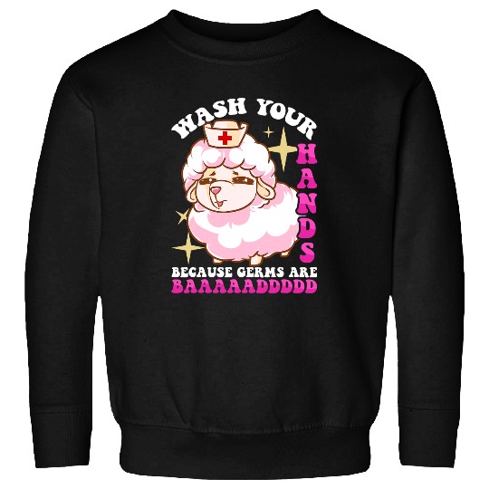 Sheep Pet nurses Hand Washing Lamb Germs Are Bad Funny Sheep 95 Sweatshirts