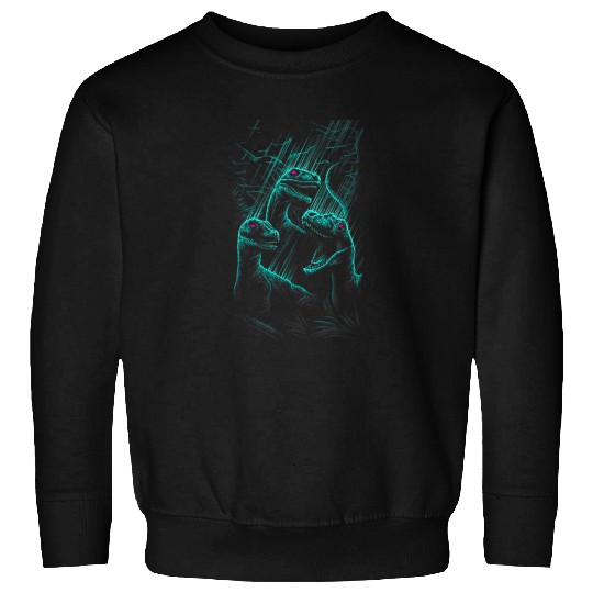 Dinosaur Pet Vibrant Velociraptor Jurassic Raptors Rain Punk Sweatshirts