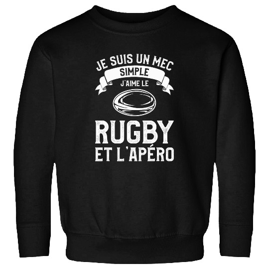 Sport Rugby Mens Je Suis Un Mec Simple Jaime Le Rugby Et LAperieur Sweatshirts
