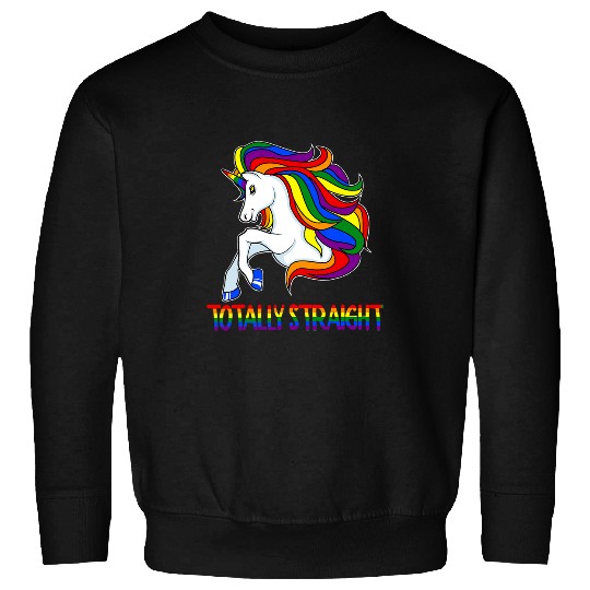 Unicorn Pet LGBT Pride Totally Straight Horse Unicorn LGBT Gay Pride Rainbow Stripe Sweatshirts