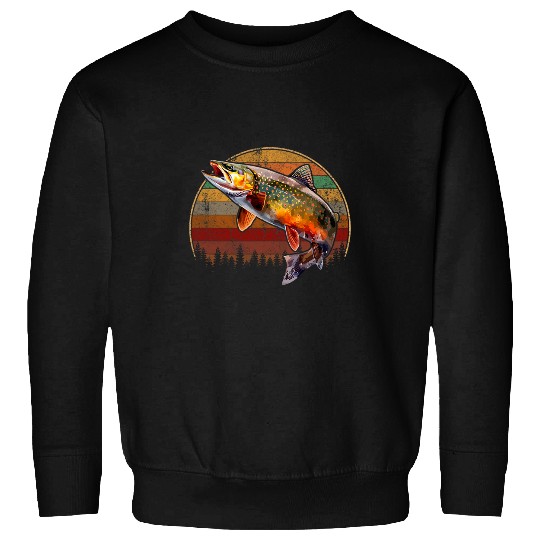 Fishing Fun Speckled Brook trout vintages Fishing Sweatshirts