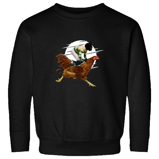 Chicken Pet Funny Tuxedo Cat Riding a Sweatshirts