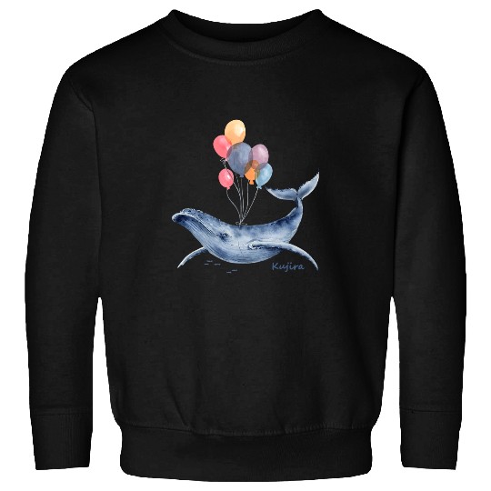 Whale Pet Creatures Balloon Illustration Beautiful Cute Watercolor Hand Painted Sty Sweatshirts