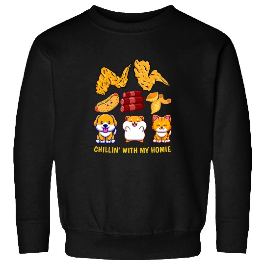 Chicken Pet Wing Chicken Wing Hotdog and Bologna  For Kids 7 Sweatshirts