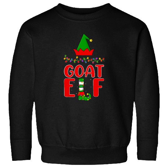 Goats Pet Elf Matching Family Lighting Christmas Sweatshirts
