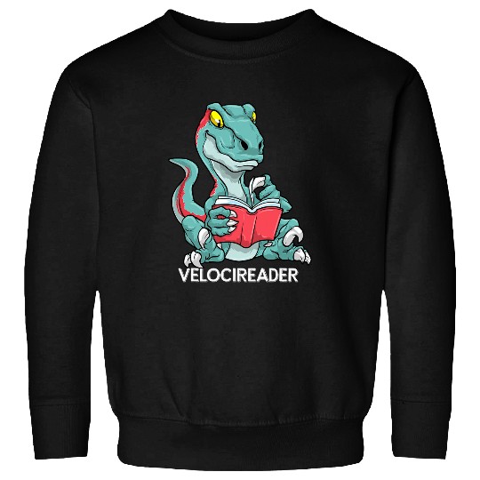 Dinosaur Pet Velocireader Funny Reading Velociraptor Dinosaur Book Sweatshirts