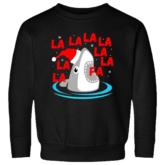 Shark Pet Christmas Shark Fa La La Funny Shark Pajamas XMAS Santa Hat 028 Sweatshirts