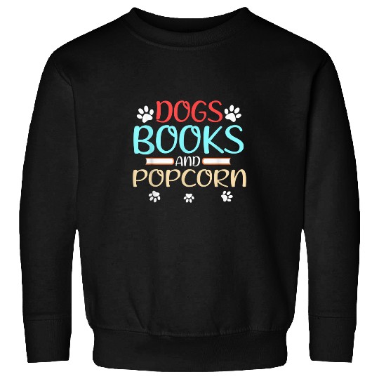 Book Fun Dogs Books and Popcorn 1 Sweatshirts