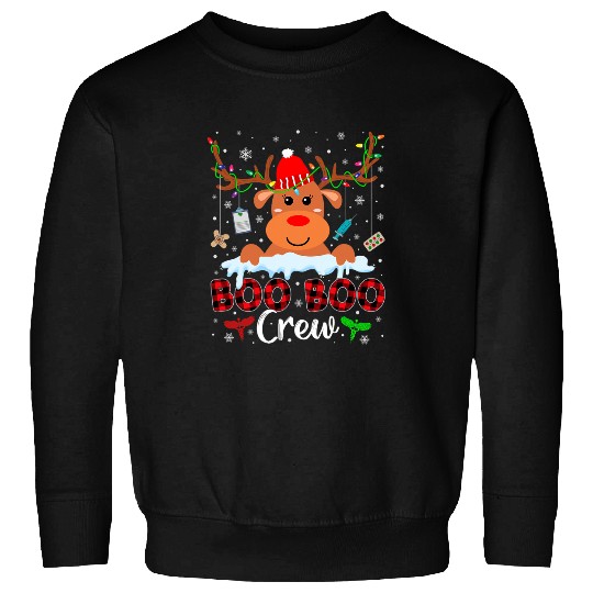 nurses Job Christmas Reindeer Boo Boo Crew nurses xmass Sweatshirts