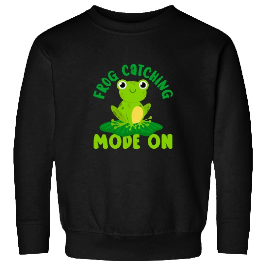Frog Pet Catching Mode On Frog Hunter Toad Sweatshirts