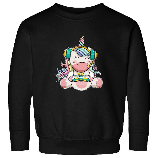 Unicorn Pet Gamer Girl Unicorn Gaming Cute Video Game Women Kids Girls Sweatshirts