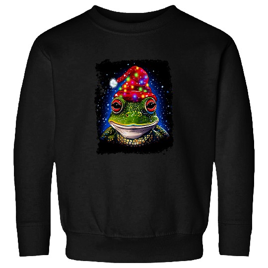 Frog Pet Christmas Lights Toad Frog Sweatshirts