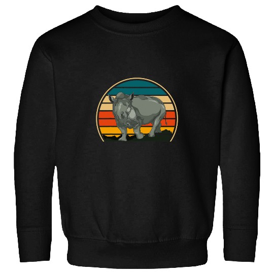 Rhino Pet Rhinoceros Pachyderm Africa Safari Zoo Animal Retro Rhino 22 Sweatshirts