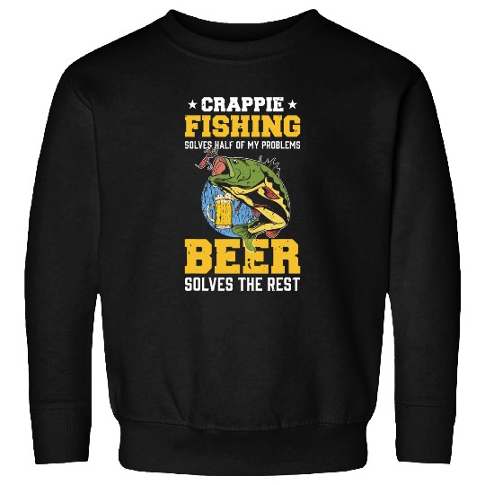 Fishing Fun Crappie Fishing Beer Drinking Fisherman Fisher Net Sweatshirts