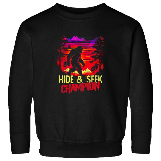Bigfoot Pet colorful Hide and Seek Champion Funny Bigfoot Sasquatch Sweatshirts