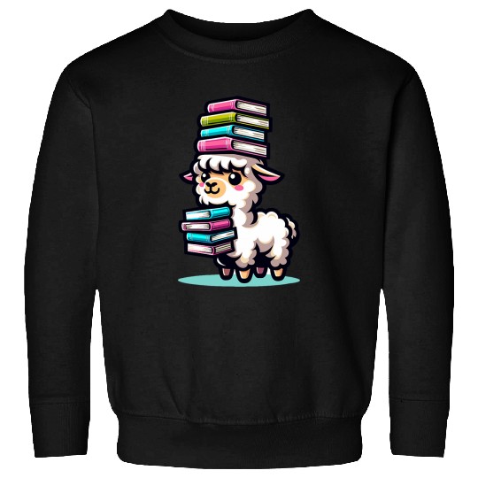 Book Fun Llama Book Read Reader Reading for a Alpaca lover Sweatshirts