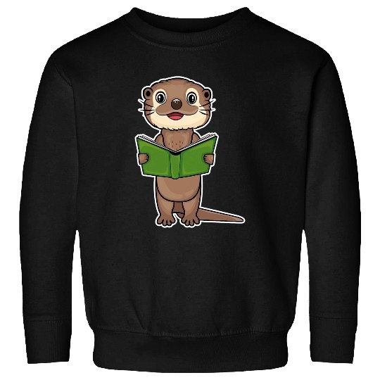 Otter Pet Otter Book Reading Funny Bookaholics Sea Sweatshirts