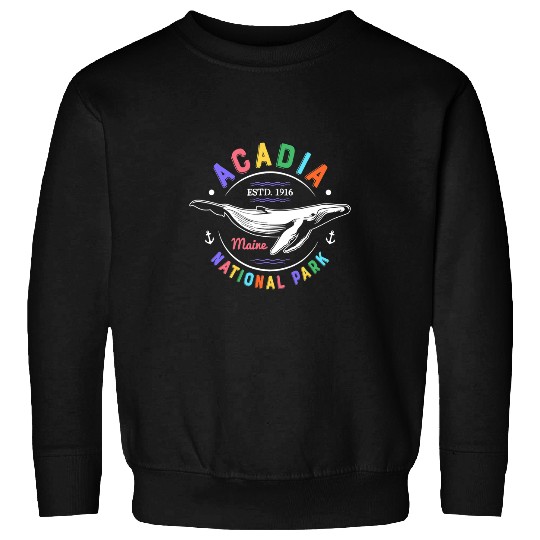 Whale Pet Acadia National Park Maine Vintage Whale Watching Sweatshirts