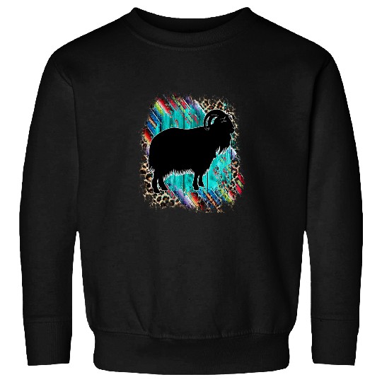 Goats Pet Livestock Show Serape Teal Angora Goats Sweatshirts