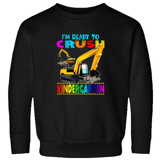 Excavator Fun Kindergarten Excavator Construction Back To School Boys Sweatshirts