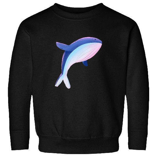 Whale Pet Beautiful Blue Humpback Whale Hand Drawn Ocean Waves Artwork Sweatshirts