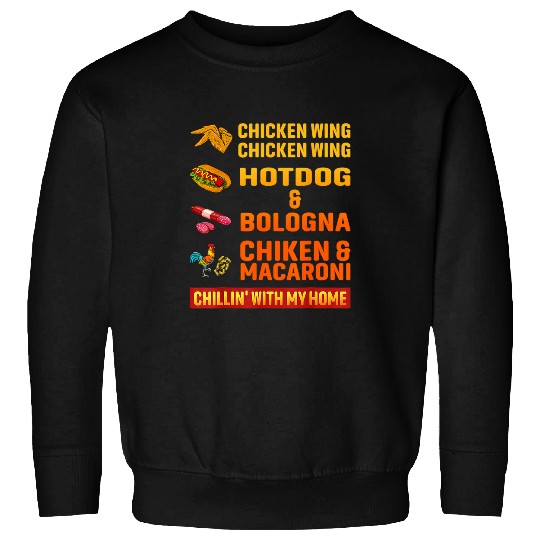 Chicken Pet wing chicken wing hot dog and bologna 1 Sweatshirts