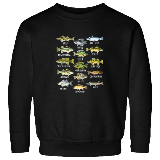 Fishing Fun Species Biology Types Of Freshwater Fish Fishing T Sweatshirts