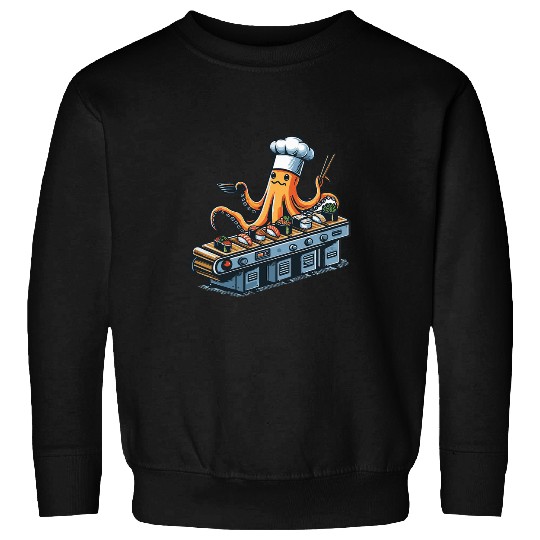 Octopuss Conveyor Belt Sushi Chef Kawaii Japanese Food Lover Sweatshirts