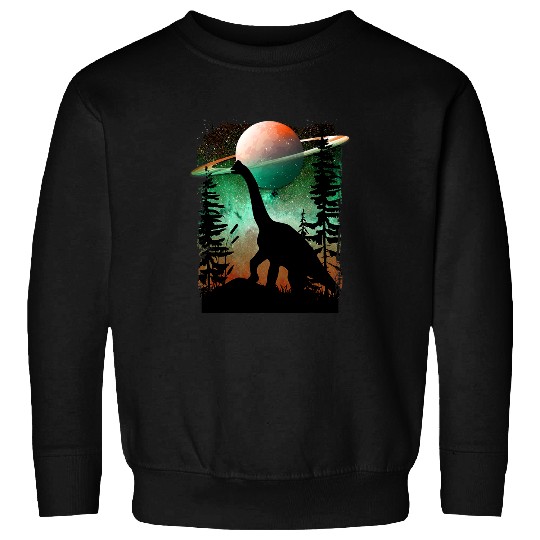 Dinosaur Pet Brontosaurus Dinosaur SciFi Galaxy Star Night Nature Sweatshirts
