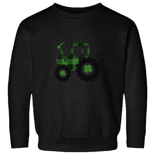 Tractor Fun driving Lucky Flannel Green Plaid Sweatshirts