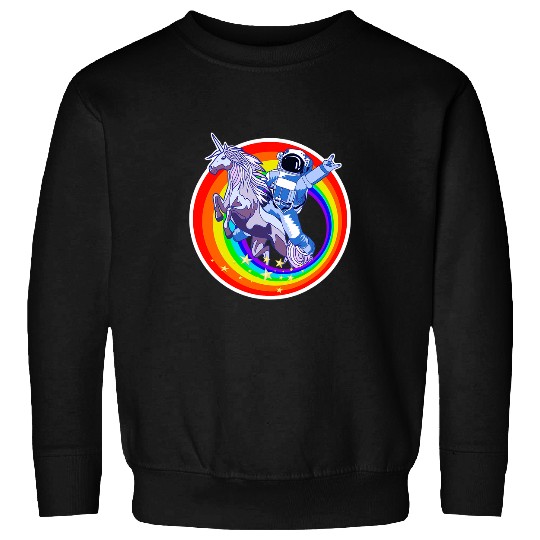 Unicorn Pet LGBT Pride Astronaut Riding Rainbow Unicorn NASA LGBT Spaceman Sweatshirts