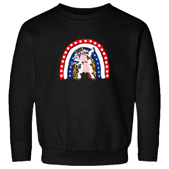 Cow Pet 4th of July American Flag Leopard Rainbow Sweatshirts