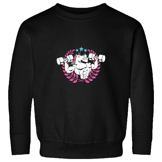 Unicorn Pet Weightlifting Unicorn Gym Lover Mythical Fitness Exercise Sweatshirts