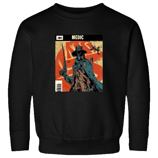 Book Fun Medic Comic Book Plague Doctor Healer Magazine Style Art Sweatshirts