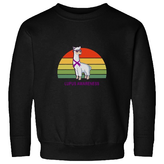 Llama Pet lupus awareness vintage Sweatshirts